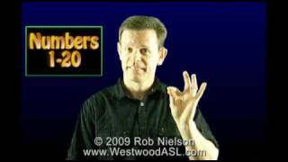 Numbers 1 - 20 - Review in ASL (American Sign Language)