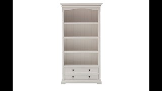 NovaSolo Provence Classic White Mahogany Display Cabinet With 2 Drawers \u0026 4 Shelves