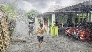 Heavy Rain and Lightning in a Silent Rural Life  Rain And Thunder Sounds For Relaxation and Sleep