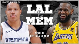 Los Angeles Lakers vs Memphis Grizzlies  Game Highlights | Apr 12 | 2024 NBA Sea