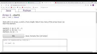 CodingBat - array1 - start1