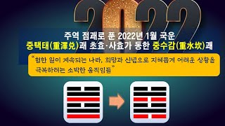 주역 점괘로 푼 2022년 1월 국운-중택태 괘 초효, 사효가 동한 중수감 괘