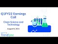 Clean Science and Technology Earnings Call for Q1FY22