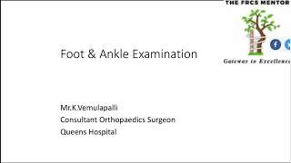 Clinical examination of the foot and ankle for FRCS