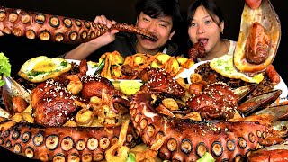 EATING GRILLED OCTOPUS TENTACLES🦑\u0026 MUSSELS WITH @prasanna.lama07|MASU LOVER | MUKBANG | #mikasa