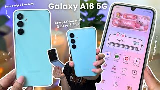 Samsung Galaxy A16 5G 🌷 aesthetic unboxing, customization, set up \u0026 Galaxy Z Flip6 comparison