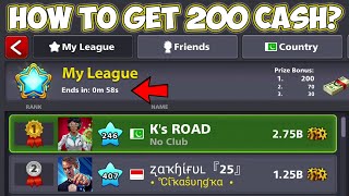 Anyone can Get 200 Cash in Just 2 Hours - Topping Diamond League Trick (it still works) 8 BALL POOL
