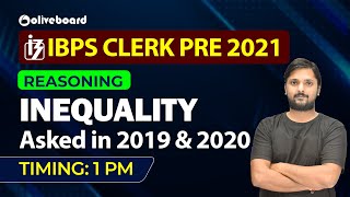 IBPS Clerk Reasoning 2021 | Inequality Reasoning IBPS Clerk 2021| Inequality Previous Year Questions