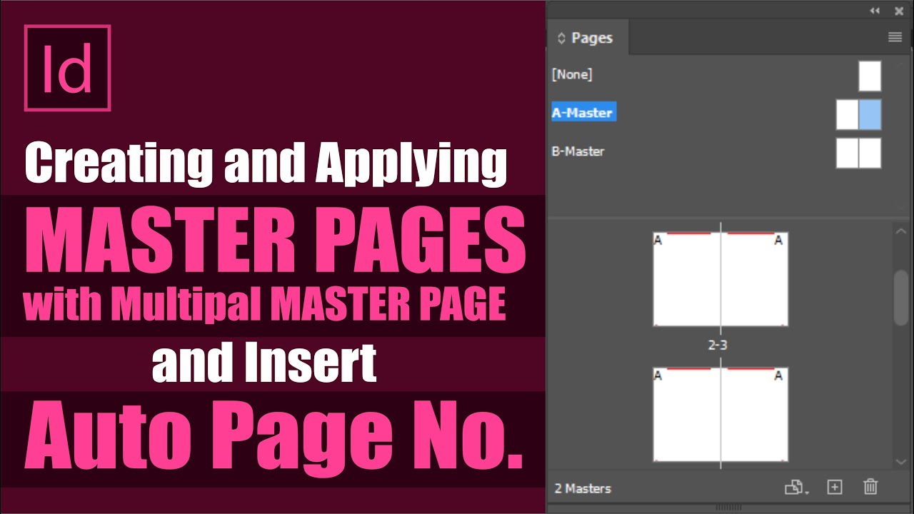 Creating And Applying Master Pages In InDesign | Create Automatic Page ...