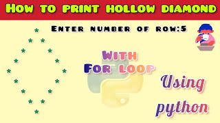 how to print hollow diamond pattern in python using for loop @akprogrammingtutorials7491