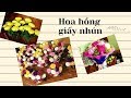 Làm  hoa hồng bằng giấy nhún | DIY | How to make | Cách bó hoa hồng giấy nhún | Thanh Hằng HandMade