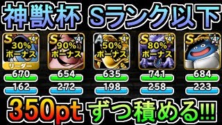 【DQMSL】神獣杯Sランク以下ルール！350ポイントずつ積んでいけるパーティ！