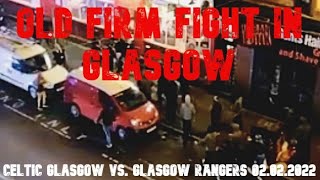 Celtic Glasgow vs. Glasgow Rangers 02.02.2022 old firm fight clash hooligan football