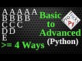 Python Pattern Program - Print Characters in Triangle Shape in Python | Python Character Pattern 7