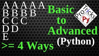 Python Pattern Program - Print Characters in Triangle Shape in Python | Python Character Pattern 7