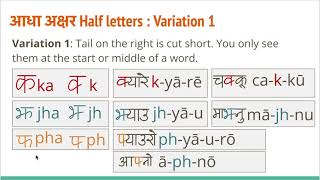 Nepali Half Letters 2 : Standard Forms