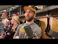 Penguins Jason Zucker chirps Bryan Rust, “ the guy has fought his pillow like seven times”