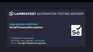 org openqa selenium ScriptTimeoutException