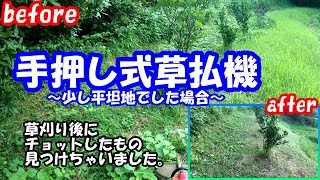 再び、手押し式草払機発進!!