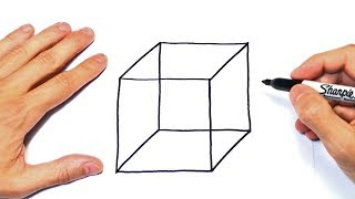 Cómo dibujar un Cubo 3D Paso a Paso | Dibujo de Cubo Cuadrado