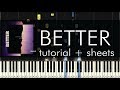 Khalid - Better - Piano Tutorial - How to Play - Synthesia