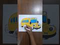 Cartoon School Bus | #shorts #trending #colouring #art #bus #schoolbus #cartoony