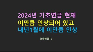 2024년 기초연금 현재 이만큼 인상되어 있고, 내년 1월에 이만큼 인상된다.