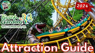 Busch Gardens Williamsburg ATTRACTION GUIDE - 2024 - All Rides & Shows - Virginia, USA