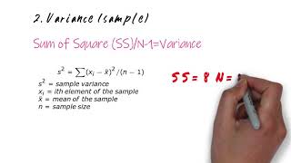 Sum of squares, Variance and Standard deviation