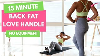 Back Fat - Love Handle Workout | 15 min Burn Home Workout