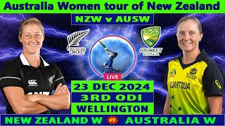 New Zealand Women vs Australia Women | NZ W vs AUS W | 3rd Women ODI Match | Cricket Info Live