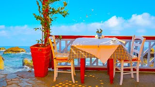 Seaside Cafe Ambience ☕ Bossa Nova Music with Ocean Waves & Seagulls Sounds for Sleep, Relaxation