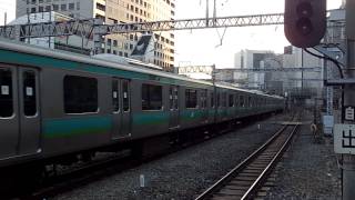 上野東京ライン常磐線直通　E231系マト1**+マト132編成　田町通過