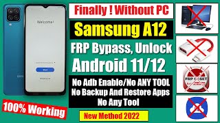 Samsung A12 FRP Bypass Android 11/12  Without PC | New Method 2024