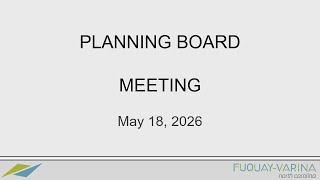 05-18-26 Planning Board Meeting