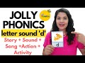 Letter sound D | Jolly Phonics | Story + Action + Song #lettersounds #alphabetsounds