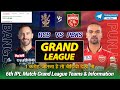 RCB vs PBKS GL Teams Prediction| RCB vs PBKS GL Prediction Dream11| Bengaluru vs Punjab 6th IPL 2024