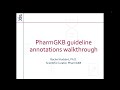 Walkthrough of PharmGKB clinical guideline annotations