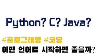 Python, C, Java? 프로그래밍, 어떤 언어로 시작하면 좋을까?