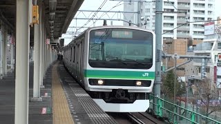 映像集 常磐線三河島駅と列車たち/Jōban Line Trains at Mikawashima/2015.02.25