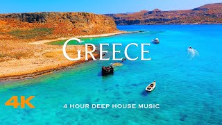 GREECE 4K 🇬🇷 4 Hour Drone Aerial Film with Chill Out Lounge & Deep House background music