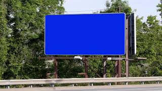 blank roadside billboard Green screen | Video Stocks