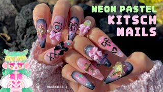 How to make Y2K nails hip💖 Ribbon nail art / ASMR / Nail storage method