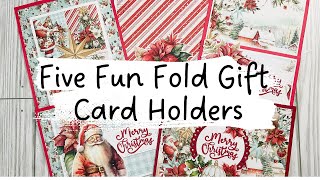 How to Make 5 Fun Fold Gift Card Holder Cards Easy DIY Tutorial