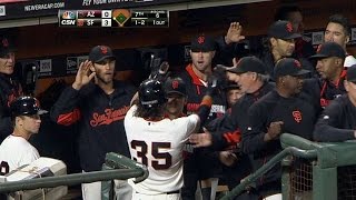 ARI@SF: Crawford scores on wild pitch to extend lead