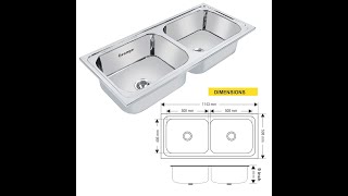 How to Draw Orange Double Bowl Kitchen Sink in AutoCAD