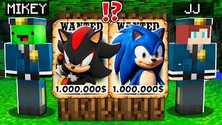 Why CURSED SHADOW and SONIC is WANTED ? Mikey and JJ SWAT Battle ! - in Minecraft Maizen