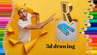 3d art letter r | 3d r drawing on paper | 3d drawing | 3d drawing illusion @trendingr