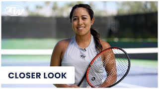 WTA Pro Sabrina Santamaria shares her tennis gear (from then to NOW) including racquet/shoes/string!