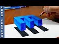 Try to do 3D Trick Art on Paper, floating letter E, Long Version